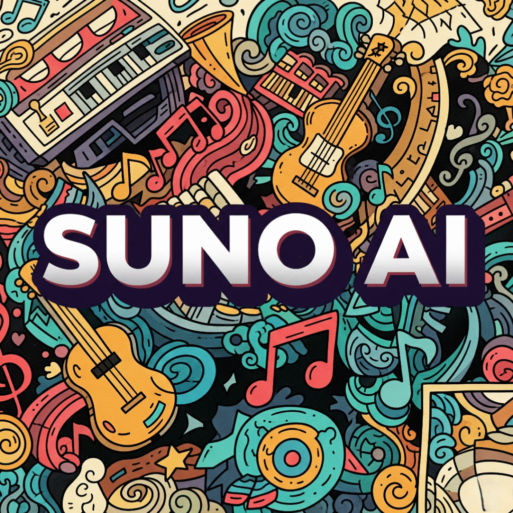 सुनो (Suno) AI, cartoonish visual representation